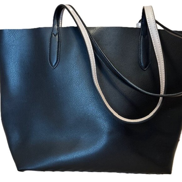 Kate Spade Ava Reversible Black Leather Tote Beige Pouch NWOT K6052 $359 MSRP - Picture 4 of 6